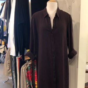 Eileen Fisher gauze button down dress